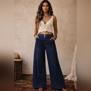 Vintage San Francisco Dark Wash Wide Leg Jeans